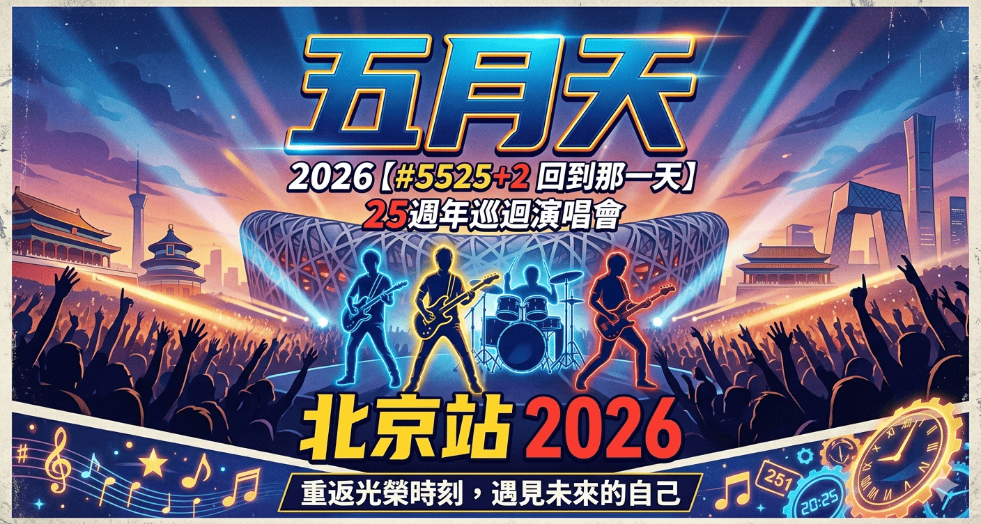五月天2026[#5525+2 回到那一天]25週年巡迴演唱會 北京站2026